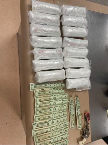 Seized Money, Handgun and Fake Oxycodone Pills 