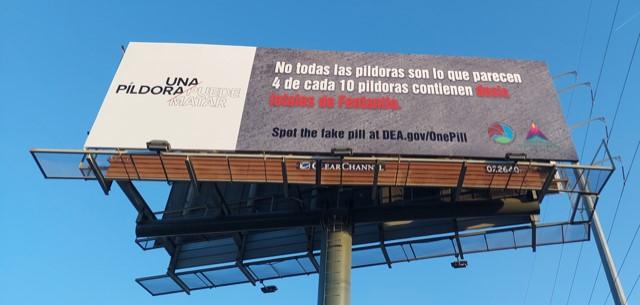 The One Pill Can Kill billboards sponsored by Aliviane will be in El Paso until July 10.