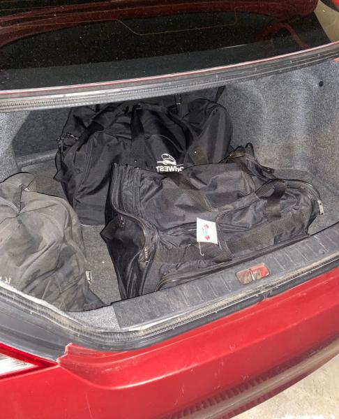 Photo of seized fentanyl in trunk