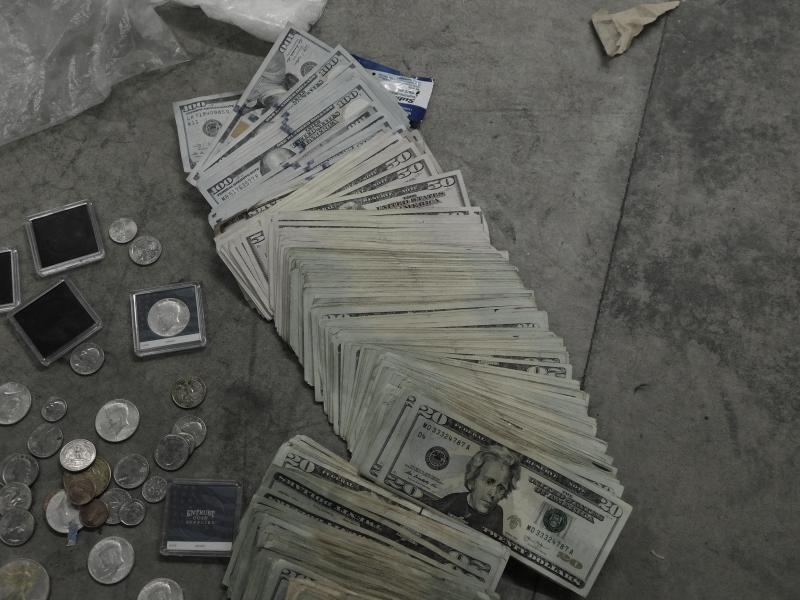 $13,000 in cash and collectible coins