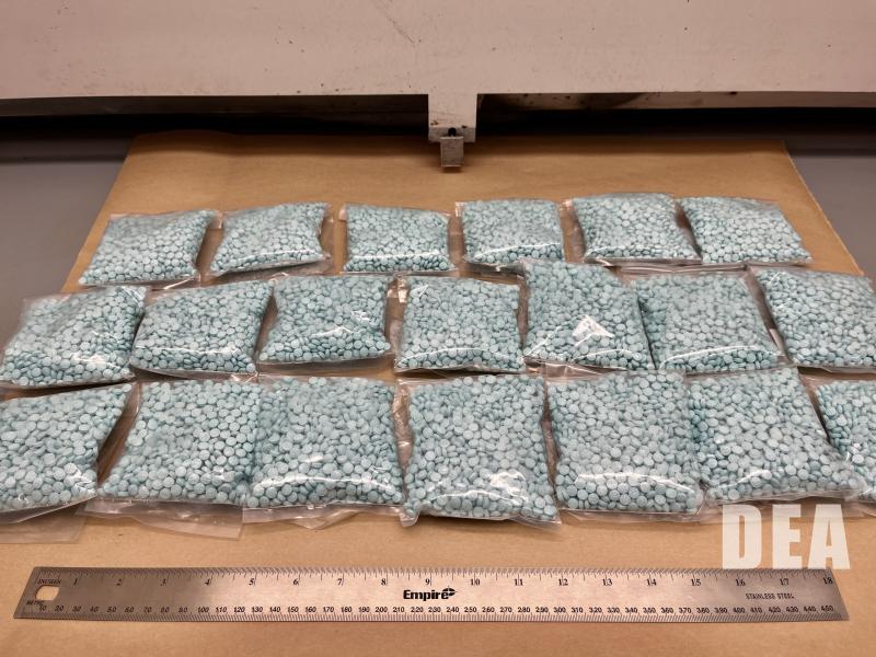 Photo of 20,000 fake pills with fentanyl.