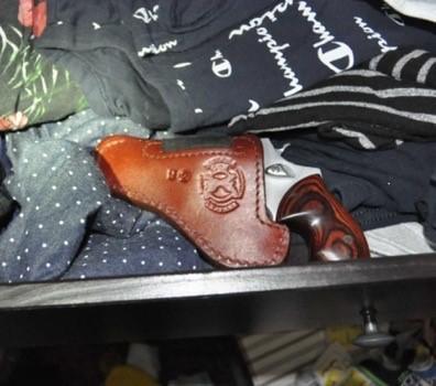 Handgun in holster