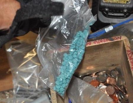 Plastic bag of fentanyl pills