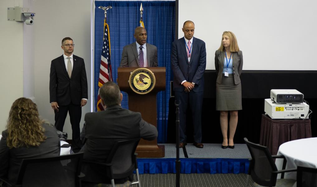 US Attorneys: Jessica Aber of the Eastern District of Virginia, Matt Graves of the District of Columbia, and Erek Barron of the District of Maryland.