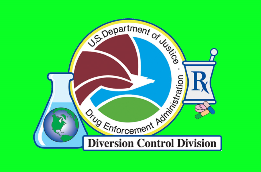 diversion control emblem on green background