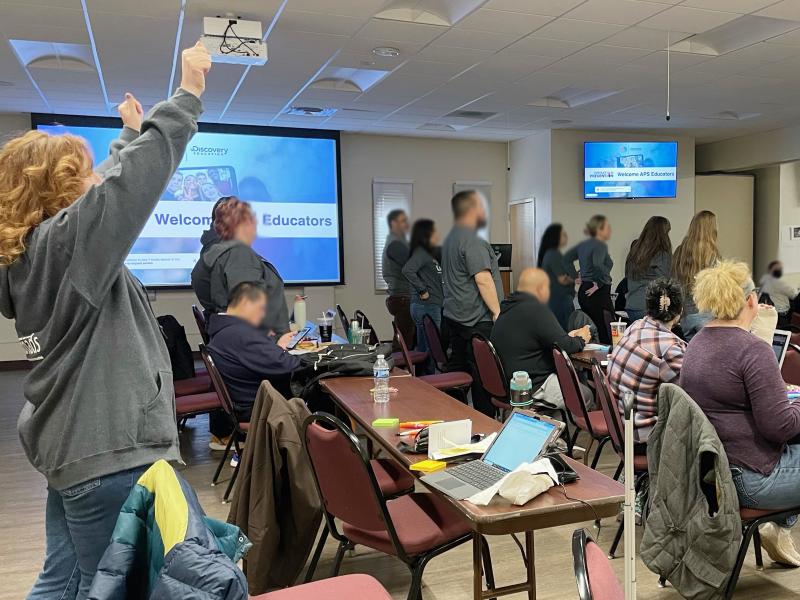 APS Health educators and counselors engage in training activities.