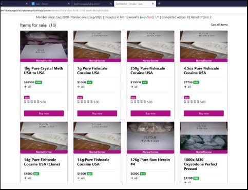 One of Orgil’s dark web vendor pages, included in the Government’s Reply to Defendant’s Response to Motion for Revocation of Magistrate Court’s Order of Bond.