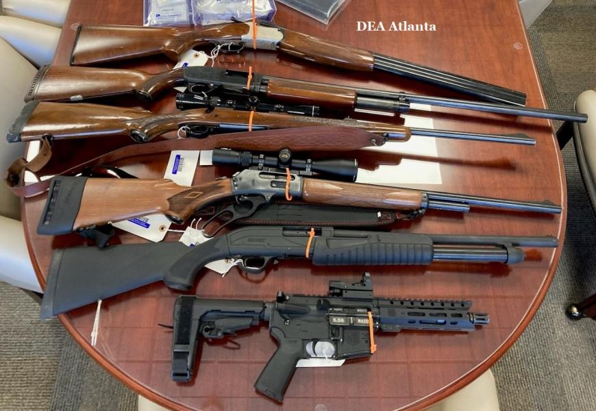 Firearms seized from Vinson's residence