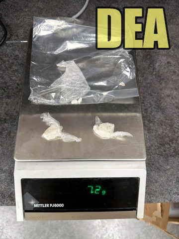 Crack seized by law enforcement during Operation Knoxville Thunder is shown on a digital scale.