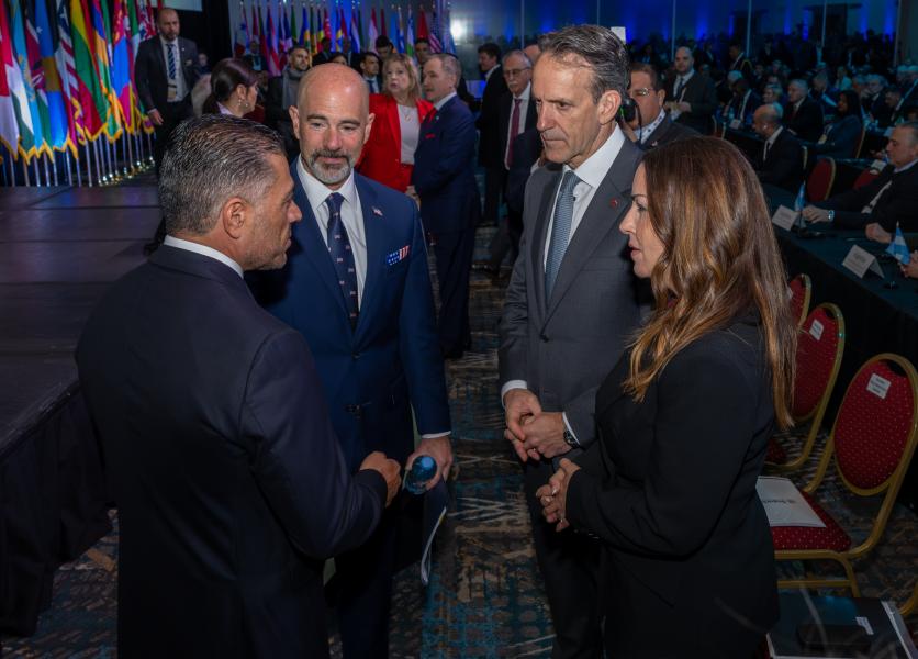 Pictured  L-R: Secretary of Security and Citizen Protection of Mexico, Omar Hamid Garcia Harfuch, DEA Administrator, Terry Cole, Canada's Fentanyl Czar Kevin Brosseau, and ONDCP Director Sara Carter.