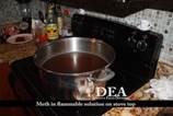 Meth in flammable solution on stove top.