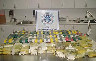 95 kilograms of cocaine seized by CBP officers working for the Caribbean Corridor Strike Force.