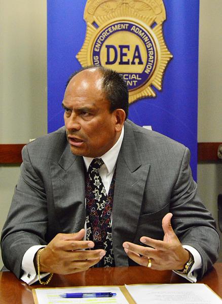 ) DEA ASAC Sergio Luna, Caribbean Division, explains DEA’s role in the Caribbean Corridor Strike Force Investigation named Operation Dibujos Animados.