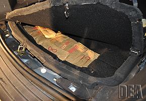 Heroin found in a hidden compartment.