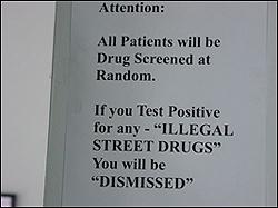 Sign posted in the waiting room of Dr. Volkman’s office.