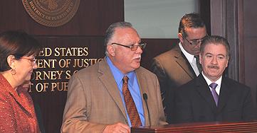SAC Javier Peña addresses the media during the press conference at the U.S. Attorney’s Office in Hato Rey, PR. 