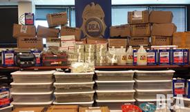 Large amounts of money and designer synthetic drugs seized in Gulfport, Mississippi.