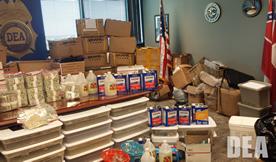 Large amounts of money and designer synthetic drugs seized in Gulfport, Mississippi.