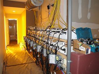 Interior of sophisticated marijuana grow operation.