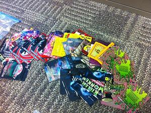 Miscellaneous packets of Spice seized in the investigation.