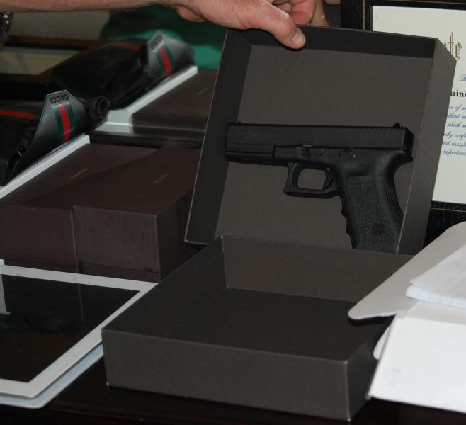 Handgun seized by DEA Shreveport Resident Office during Operation Pit Stop investigation. .