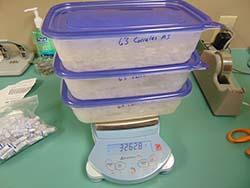 Seized methamphetamine located by agents during the search of a vehicle.