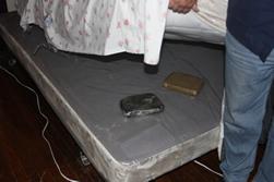 Heroin found in the bed.