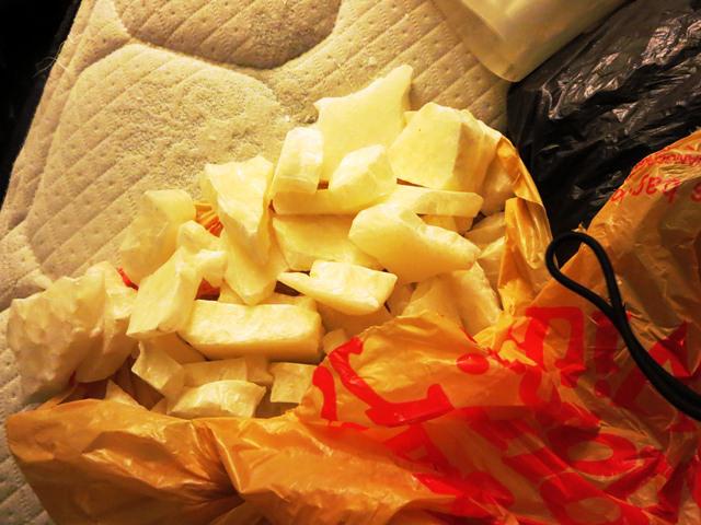 A close up photo of seized crystal methamphetamine.