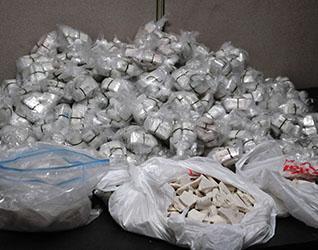 Heroin seized by the New York Drug Enforcement Task Force.