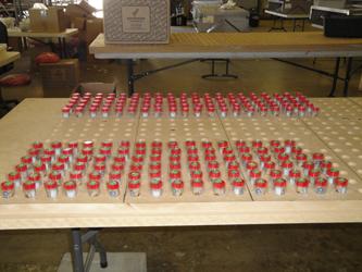 Glendale PD Officer Andrew Lynes and local resident at collection site in Glendale, AZ.