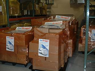 Take-Back VI Boxes ready for destruction.