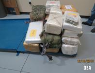 Burlap bundles of marijuana.