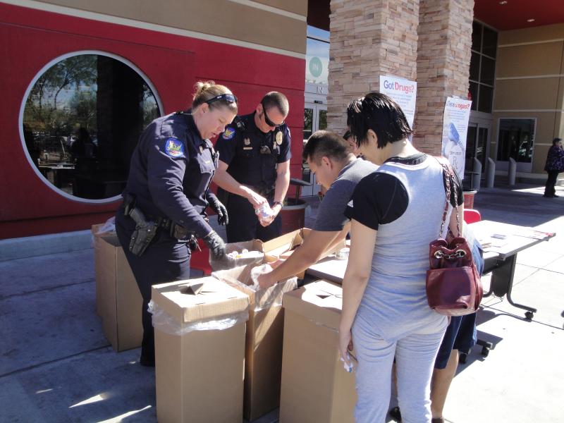 Citizens delivering their controlled substances to a local collection site.