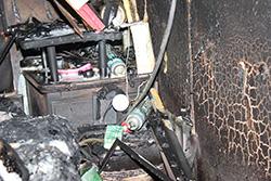  A few of the butane canisters located inside the trailer. 