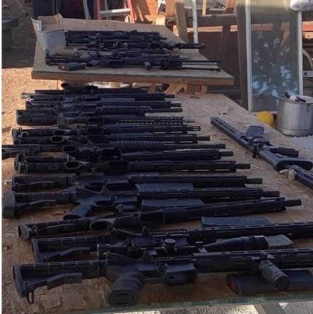 confiscated automatic rifles