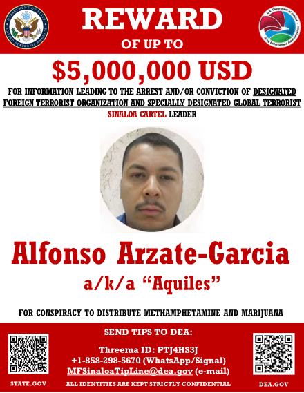 English Poster for Alfonso Arzate-Garcia - Sinaloa Cartel