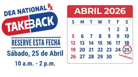 DEA Take Back Day Save the Date Graphic in Spanish