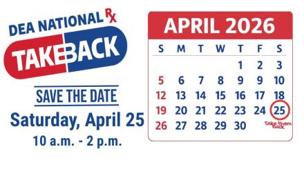 DEA Take Back Day Save the Date Graphic