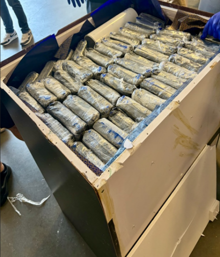 Cocaine in crate