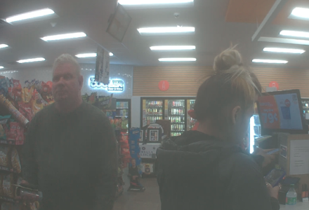 Taylor (left) and the female (right) inside convenience store