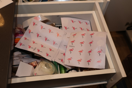 Sheets of flamingo stickers