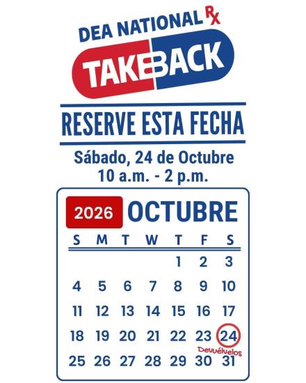DEA Take Back Save the Date Spanish